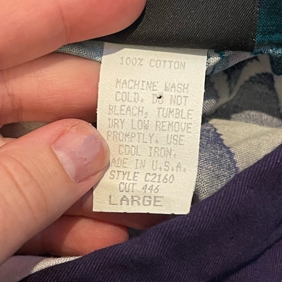 Roughrider vintage cotton asymmetrical western rodeo short sleeve button up - Picture 4 of 4